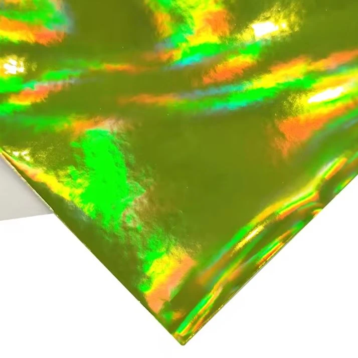 Changing Holographic Mirror Reflective PVC Surface PU Artificial Leather Fabric