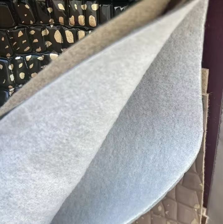 Glossy Embossed Crocodile Gold Film Foil PVC Faux Leather For Handbag